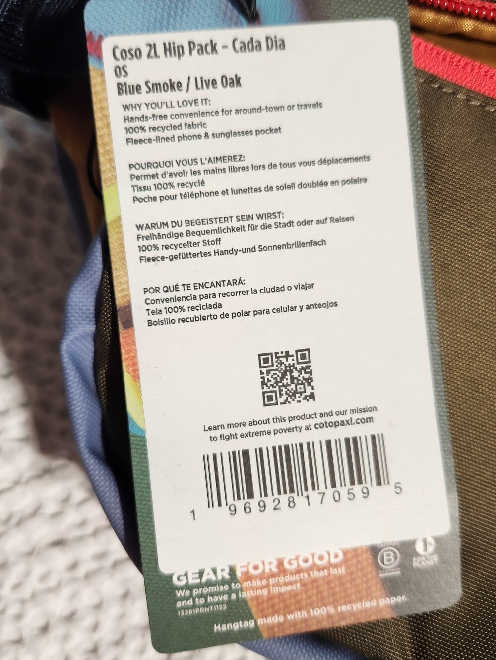 cotopaxi blue and tan belt bag - Picture 9 of 9